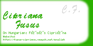 cipriana fusus business card